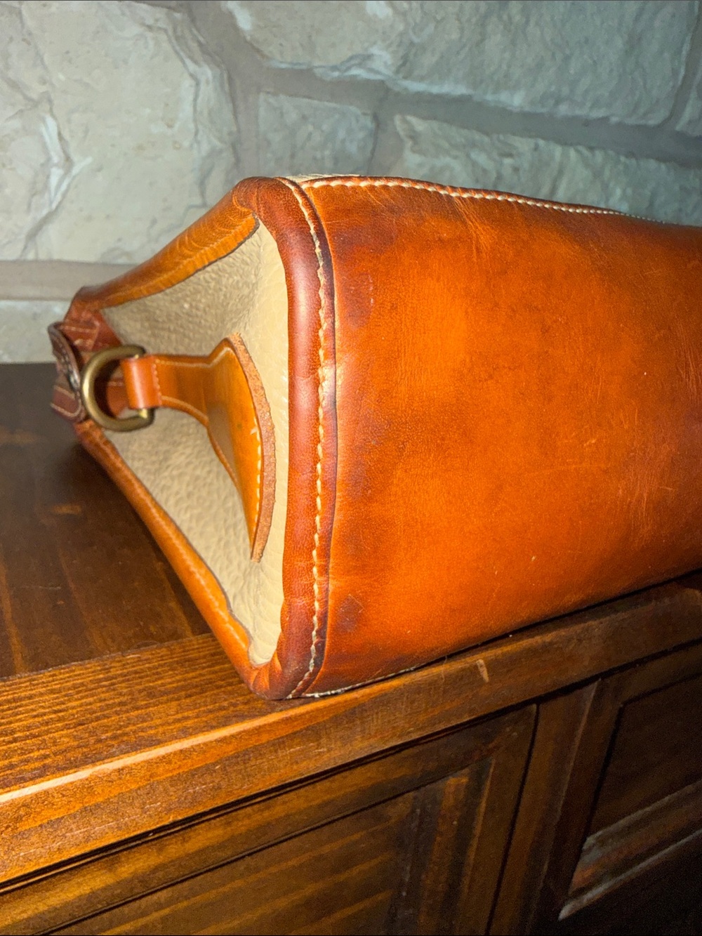 Dooney & Bourke leather 1987 Shoulder Satchel in taupe - Picture 6 of 14
